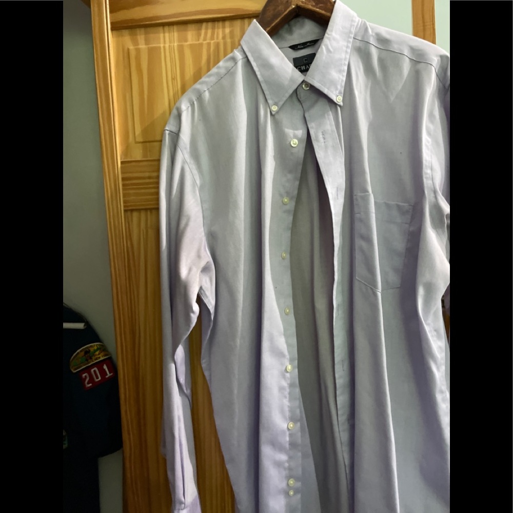 Ralph Lauren Chaps cotton lavender button down 34/35 like new